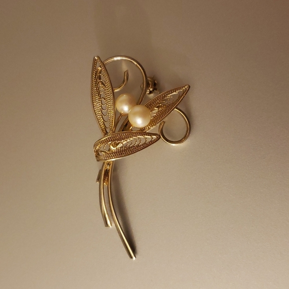 VINTAGE PEARL BROOCH - Picture 1 of 4